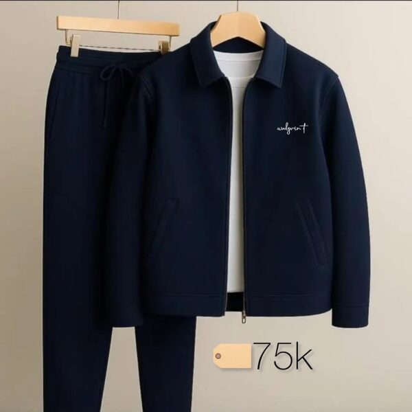 Navy Collar Zip-Up Tracksuit